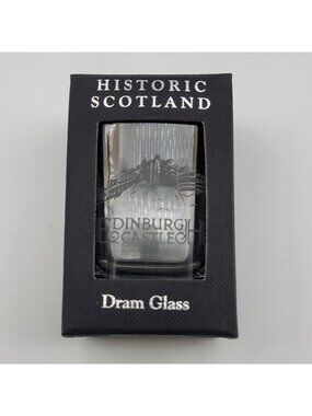 Burns Crystal Etched Dram Glass Edinburgh Castle 2.5"T Shot
